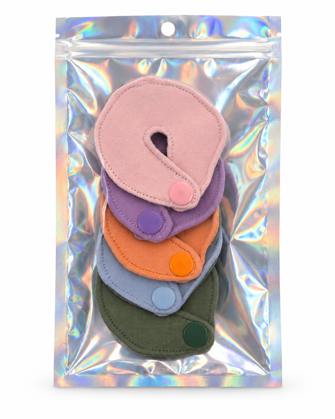 Pads réutilisables pour gastrostomie pastels (paquet de 5)