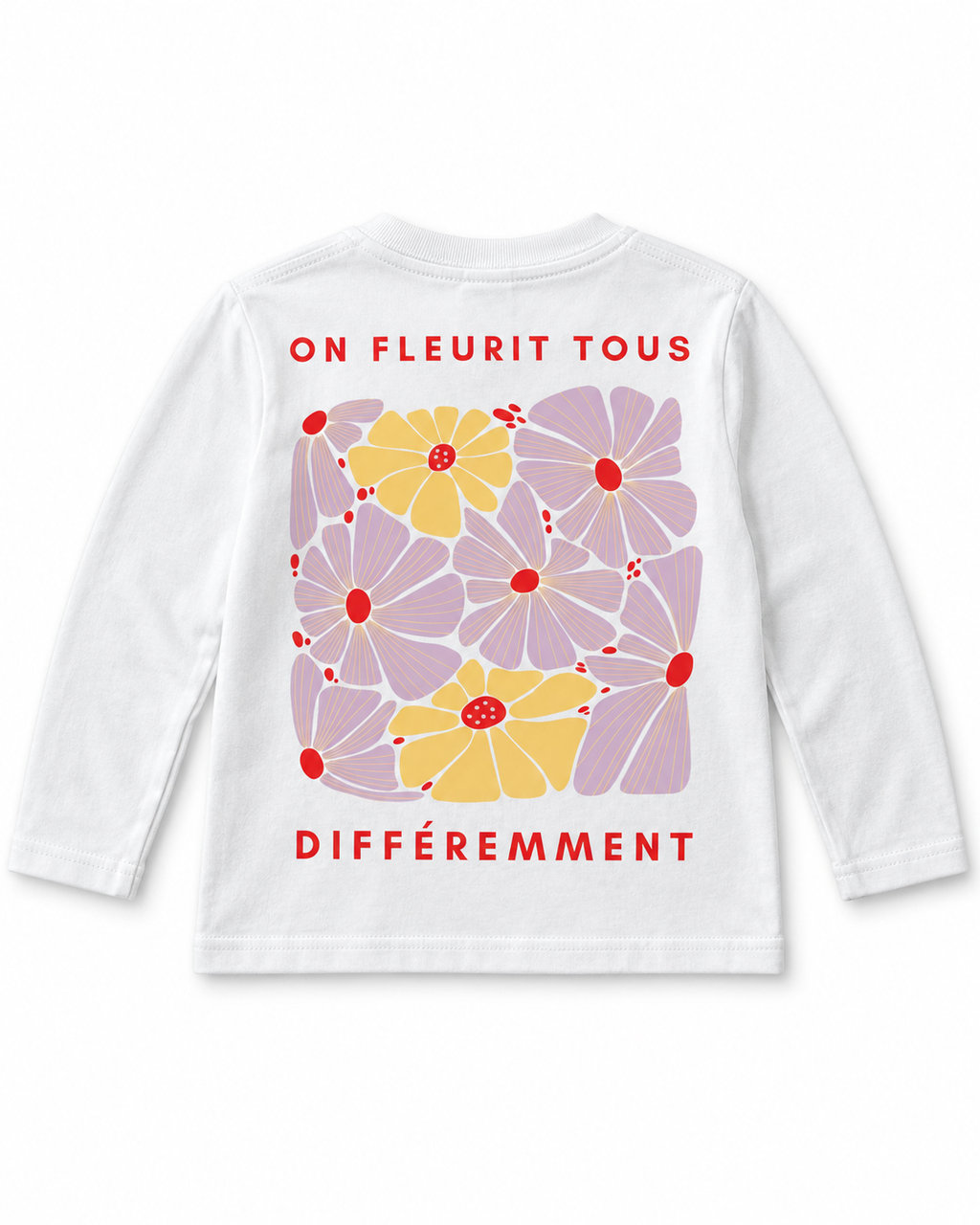 Chandails manches longues enfants - On fleurit tous différemment